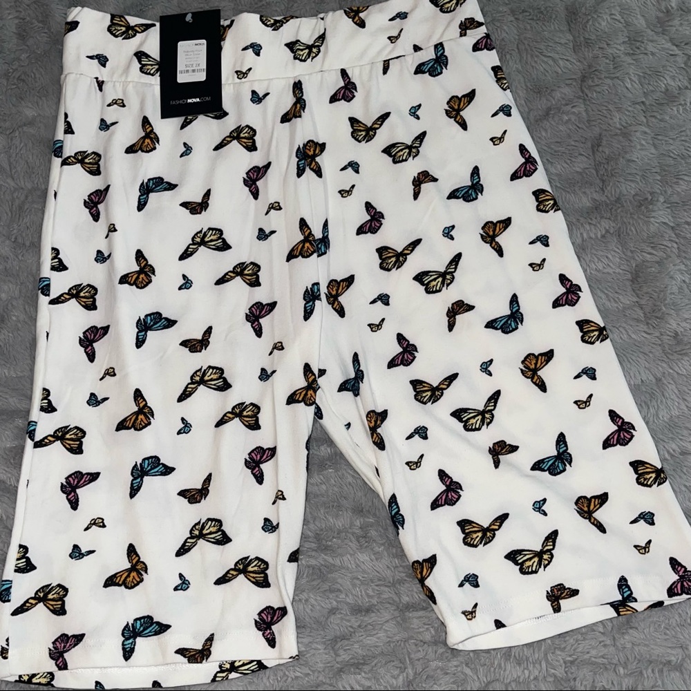 Fashion Nova Butterfly Print Biker Shorts